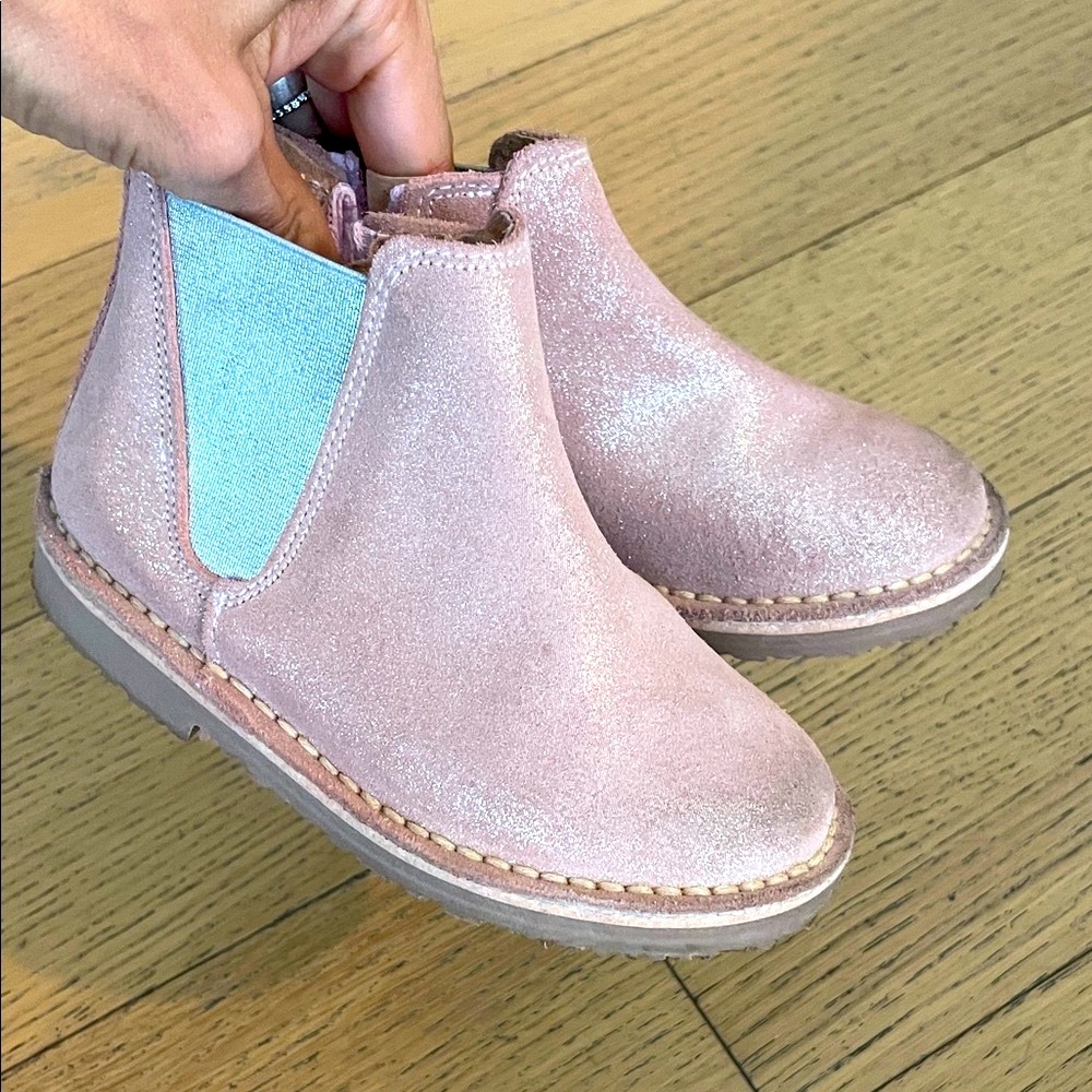 CHILDRENCHIC Glittery Pink Kids Chelsea Boots
